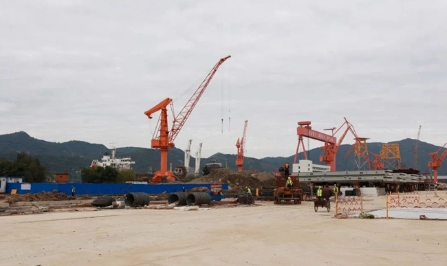 福建省马尾造船股份有限公司技改三期项目施工现场。连江县委宣传部
